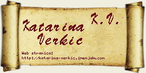 Katarina Verkić vizit kartica